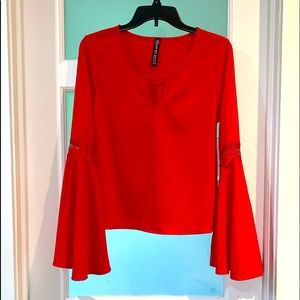 Bell sleeved, Red Top
